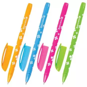 Ручка шариковая масляная Brauberg "Fruity Sf", синяя, с узором, узел 1 мм, линия письма 0,5 мм