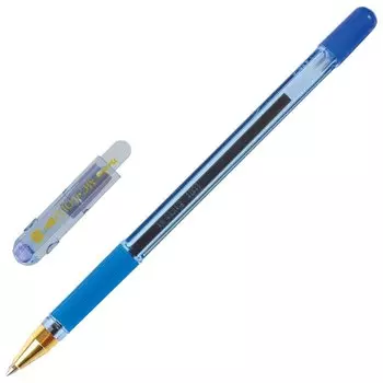 Ручка шариковая масляная с грипом Munhwa "Mc Gold", синяя, корпус тонированный синий, узел 0,7 мм, линия письма 0,5 мм