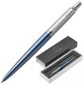 Ручка шариковая Parker "Jotter Core Waterloo Blue Ct", корпус голубой, хромированные детали, синяя