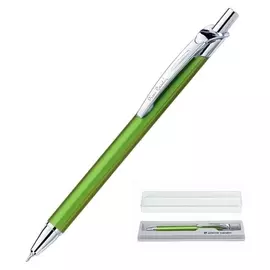 Ручка шариковая Pierre Cardin Actuel, корпус алюминий, отделка аллюминий с хромом, узел 0.7 мм, чернила синие, салатовая