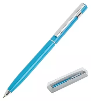 Ручка шариковая Pierre Cardin Easy, корпус алюминий, отделка сталь и хром, узел 0.7 мм, чернила синие, ярко-синяя