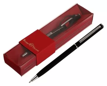 Ручка шариковая поворотная, 0.7 мм, Bruno Visconti Palermo, стержень синий, чёрный металлический корпус, в футляре