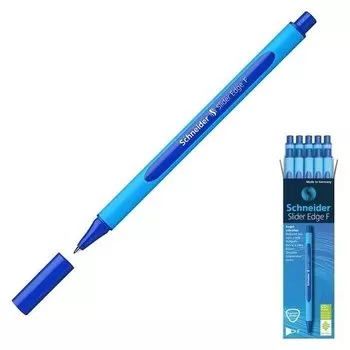 Ручка шариковая Schneider Slaider Edge F, узел 0.7мм, антискользящий корпус Soft, масляная основа чернил, синяя