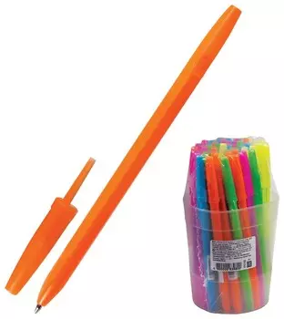 Ручка шариковая СТАММ "Оптима", синяя, корпус неоновый ассорти, узел 1,2 мм, линия письма 0,7 мм