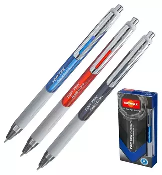 Ручка шариковая Unimax TOP TEK Fusion, синий ст., автом., корпус