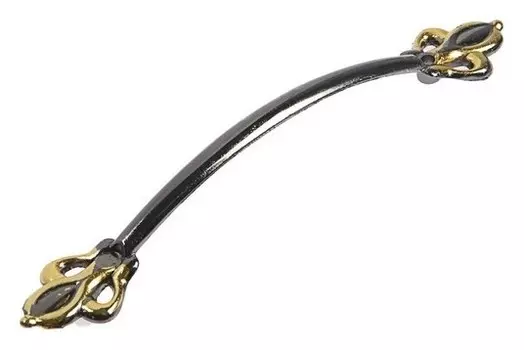 Ручка-скоба Pc182, 96 мм, цвет черный с золотым