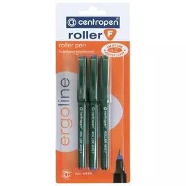 Ручки-роллеры 3 цвета Centropen, корпус зеленый, узел 0,5 мм, линия письма 0,3 мм, 4615/3, 3 4615 0302