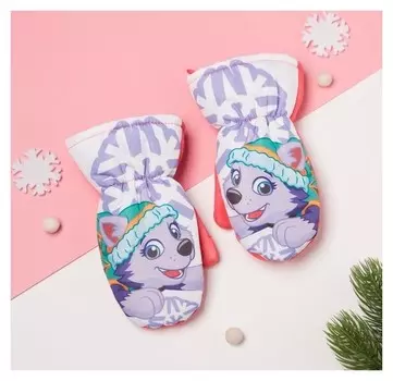 Рукавицы (Варежки) зимние PAW Patrol "Эверест" р-р 14 (5-6 лет), розовый