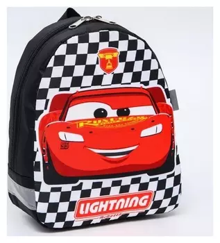 Рюкзачок детский тачки, 19*9*23, отд на молнии, черный