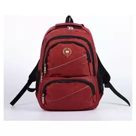 Рюкзак, 2 отдела на молниях, 2 наружных кармана, 2 боковых кармана, цвет красный