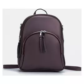 Рюкзак, 2 отдела на молниях, 2 наружных кармана, цвет бордовый