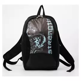 Рюкзак, 2 отдела на молниях, цвет чёрный, «Дракон»