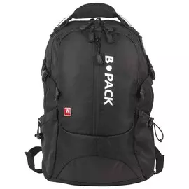 Рюкзак B-pack "S-02" универсальный, с отделением для ноутбука, усиленная ручка, черный, 47х31х16 см