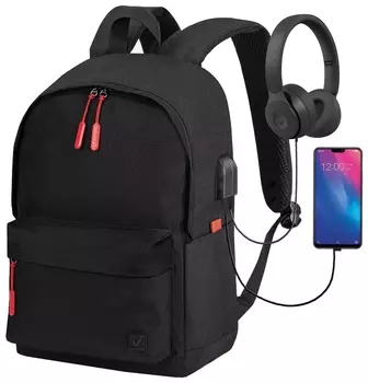 Рюкзак Brauberg Urban универсальный с отделением для ноутбука, Usb-порт, "Energy", черный, 44х31х14 см, 270805