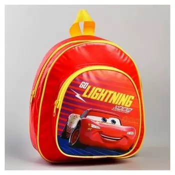Рюкзак детский кожзам «Go Lightning», тачки, 26,5 х 23,5 см