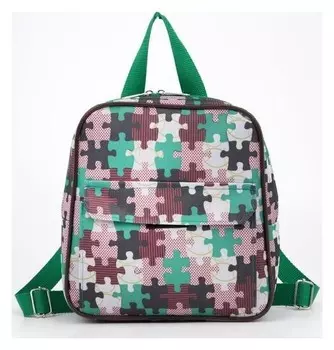 Рюкзак детский, отдел на молнии, наружный карман, цвет зелёный