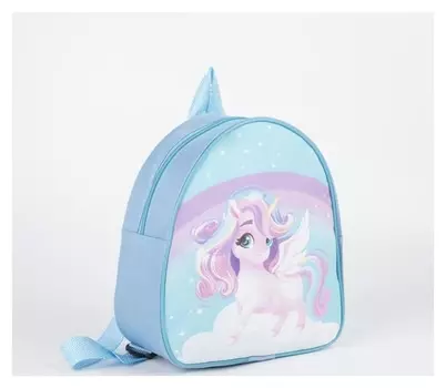 Рюкзак детский с отделом на молнии голубой Единорог