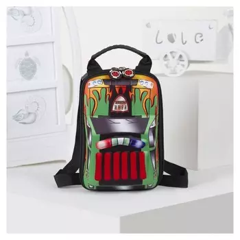 Рюкзак детский с принтом, отдел на молнии, цвет зелёный