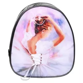 Рюкзак для гимнастики «Балерина», ткань/сатин, 24 х 22 х 18 см, цвет серый, 218