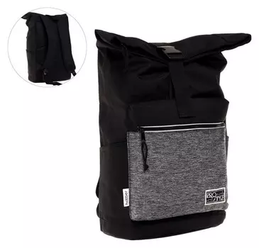 Рюкзак молодёжный эргономическая спинка Hatber City Style, 57 х 26 х 15,5 см, отделение для ноутбука, чёрный/серый