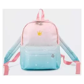 Рюкзак, отдел на молнии, 2 наружных кармана, цвет голубой/розовый