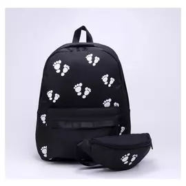 Рюкзак, отдел на молнии, 2 наружных кармана, сумка, цвет чёрный