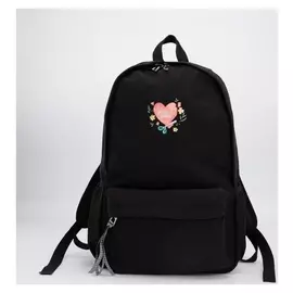 Рюкзак, отдел на молнии, наружный карман, 2 боковых кармана, цвет чёрный