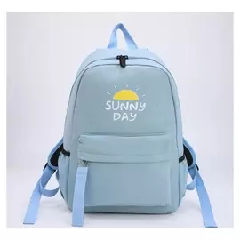 Рюкзак, отдел на молнии, наружный карман, 2 боковых кармана, цвет голубой