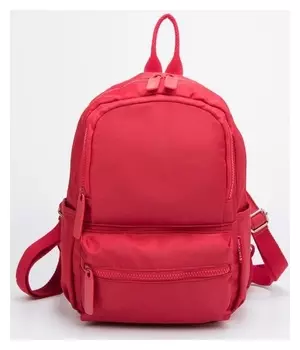 Рюкзак, отдел на молнии, наружный карман, 2 боковых кармана, цвет красный