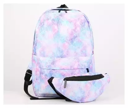 Рюкзак, отдел на молнии, наружный карман, 2 боковых кармана, поясная сумка, цвет фиолетовый