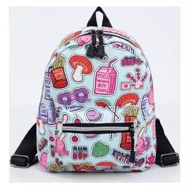 Рюкзак, отдел на молнии, наружный карман, цвет голубой