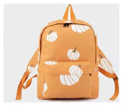 Рюкзак, отдел на молнии, наружный карман, цвет оранжевый, «Тыквы»