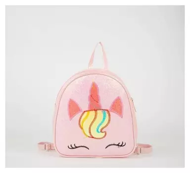 Рюкзак с блестками «Единорог», цвет розовый