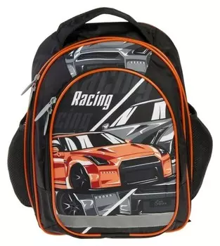 Рюкзак школьный с эргономичной спинкой, Calligrata, 37 х 27 х 16, «Авто», чёрный