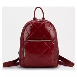 Рюкзак стёганый, отдел на молнии, 2 наружных кармана, цвет красный