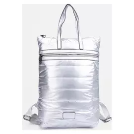 Рюкзак-сумка, отдел на молнии, наружный карман, цвет серебристый