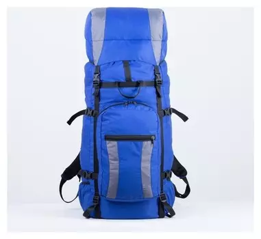 Рюкзак турестический, 100 л, отдел на шнурке, наружный кармна, 2 боковые сетки, цвет синий/серый