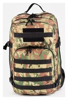 Рюкзак туристический, 40 л, отдел на молнии, 3 наружных кармана, цвет камуфляж/бежевый