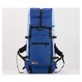 Рюкзак туристический, 90 л, отдел на шнурке, наружный карман, цвет синий/голубой