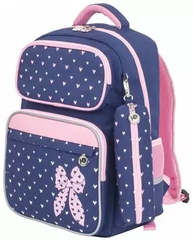 Рюкзак юнландия Complete, с пеналом в комплекте, эрго-спинка, "Pink Bow", 42х29х14 см, 229972