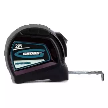 Рулетка "Doppelhaken", 2 м X 16 мм, односторонний зацеп, нейлон, двусторонняя шкала, автоматическая фиксация