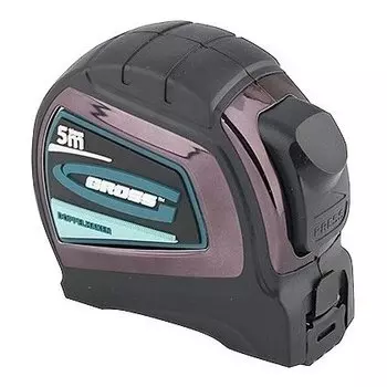 Рулетка "Doppelhaken", 5 м X 19 мм, двухсторонний зацеп, нейлон, двусторонняя шкала, автоматическая фиксация