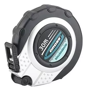 Рулетка геодезическая 30 м х 13 мм, закрытый корпус, металлическая лента, нейлон