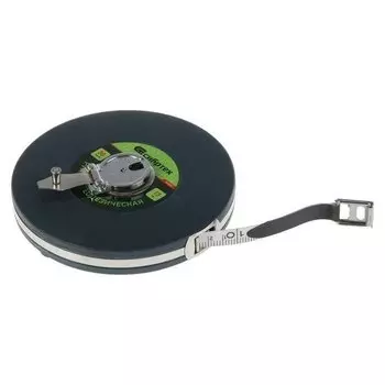 Рулетка геодезическая "Сибртех", 30 м х 13 мм, закрытый корпус, фиберглассовая лента