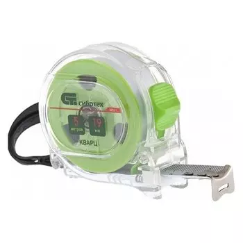Рулетка кварц, прозрачный корпус, амортизатор, 5 м х 19 мм