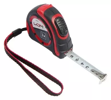 Рулетка Lom, двухкомпонентный корпус, автостоп, 3 м х 16 мм