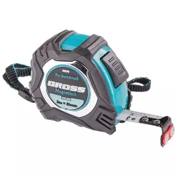 Рулетка Magnetisch 3 м х 16 мм, обрезиненный корпус, автоматическая фиксация, нейлоновое покрытиеытие, зацеп с магнитом