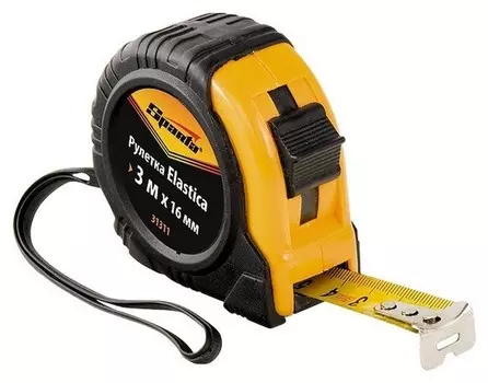 Рулетка Sparta Elastica 3мх16мм, обрезин.корпус (31311)