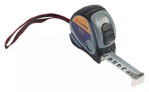 Рулетка Tundra, двухкомпонентный корпус, 5 м х 25 мм