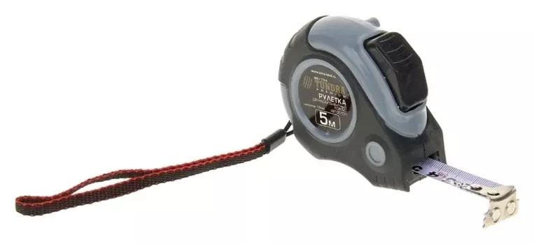 Рулетка Tundra, двухкомпонентный корпус, автостоп, 5м х 19 мм, магнитный зацеп